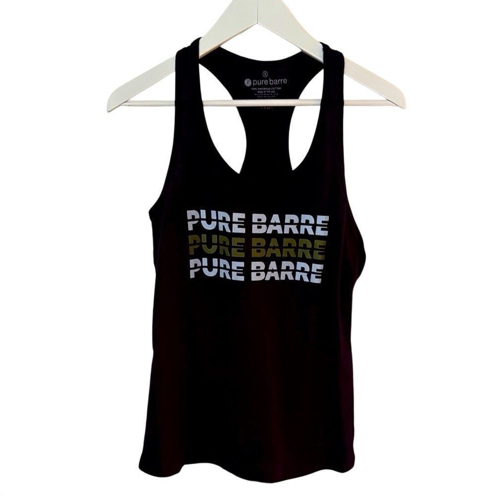 Pure Barre Small Racerback Cotton Tank, Strike Black Logo